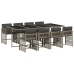 Set comedor jardín 9 pzas y cojines ratán sintético gris