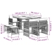 Set comedor jardín 9 pzas y cojines ratán sintético gris