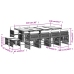 Set comedor de jardín con cojines 13 pzas ratán sintético negro