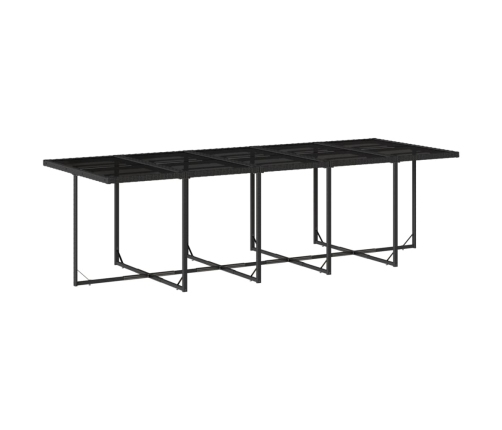 Set comedor de jardín con cojines 15 pzas ratán sintético negro