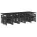 Set comedor de jardín con cojines 15 pzas ratán sintético negro