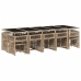Set comedor de jardín con cojines 15 pzas ratán sintético beige