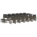 Set comedor de jardín 17 pzas y cojines ratán sintético gris
