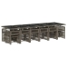 Set comedor de jardín 17 pzas y cojines ratán sintético gris