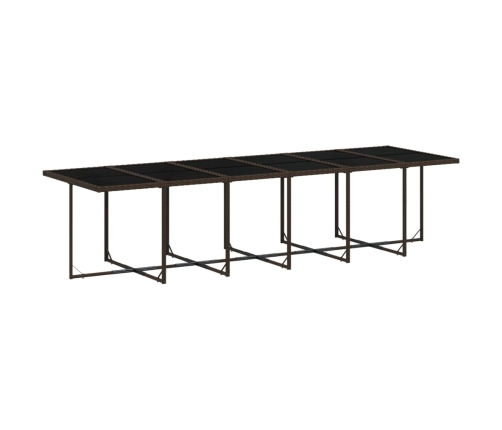 Set de muebles jardín 17 pzas y cojines ratán sintético marrón