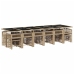 Set comedor de jardín 17 pzas con cojines ratán sintético beige