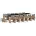 Set comedor de jardín 17 pzas con cojines ratán sintético beige