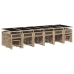 Set comedor de jardín 17 pzas con cojines ratán sintético beige