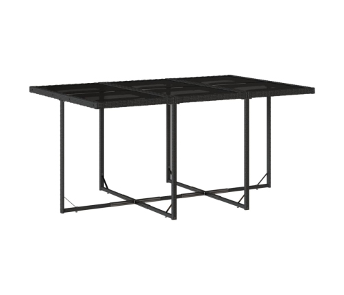 Set de comedor jardín 11 pzas con cojines ratán sintético negro