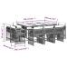 Set de comedor jardín 11 pzas con cojines ratán sintético negro