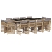Set comedor de jardín con cojines 13 pzas ratán sintético beige