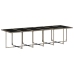 Set comedor de jardín 17 pzas y cojines ratán sintético gris