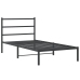 Estructura cama sin colchón con cabecero metal negro 100x190 cm