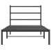 Estructura cama sin colchón con cabecero metal negro 100x190 cm