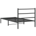 Estructura cama sin colchón con cabecero metal negro 100x190 cm