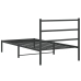 Estructura cama sin colchón con cabecero metal negro 107x203 cm