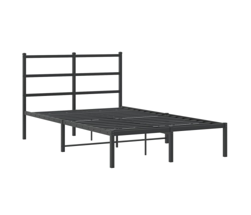 Estructura cama sin colchón con cabecero metal negro 120x190 cm