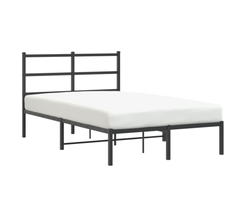 Estructura cama sin colchón con cabecero metal negro 120x190 cm