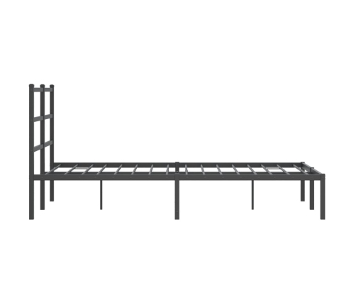 Estructura cama sin colchón con cabecero metal negro 120x190 cm