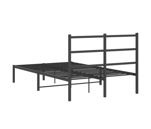 Estructura cama sin colchón con cabecero metal negro 120x190 cm