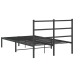 Estructura cama sin colchón con cabecero metal negro 120x190 cm