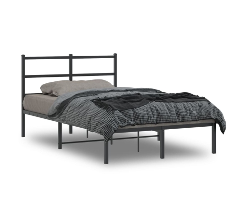 Estructura cama sin colchón con cabecero metal negro 120x190 cm