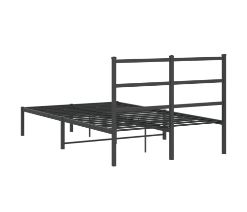 Estructura cama sin colchón con cabecero metal negro 120x200 cm