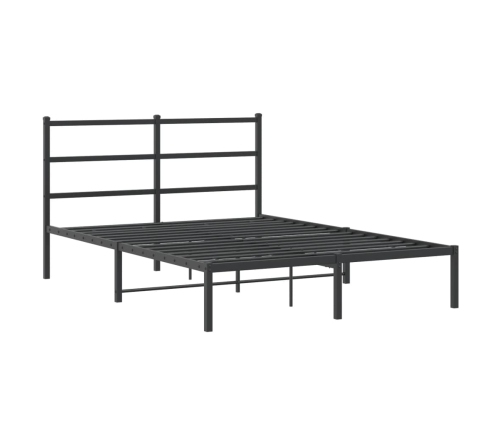 Estructura cama sin colchón con cabecero metal negro 135x190 cm