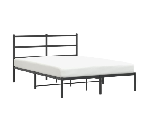 Estructura cama sin colchón con cabecero metal negro 135x190 cm