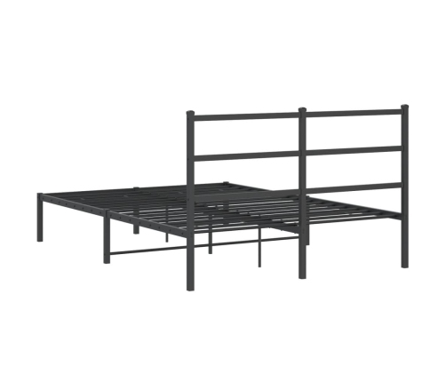 Estructura cama sin colchón con cabecero metal negro 135x190 cm