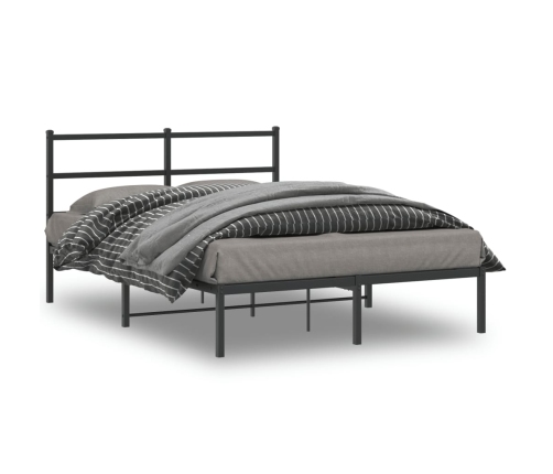 Estructura cama sin colchón con cabecero metal negro 135x190 cm