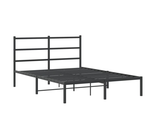 Estructura cama sin colchón con cabecero metal negro 140x190 cm