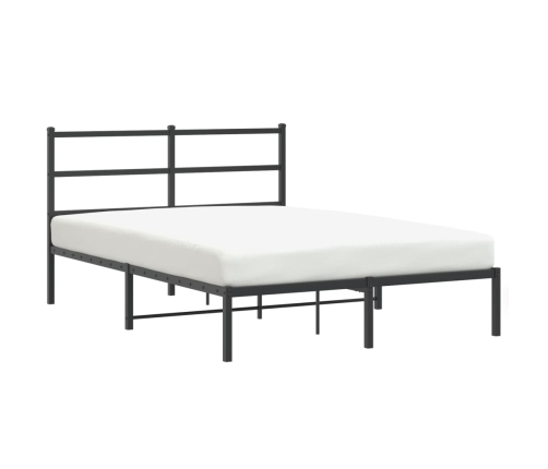 Estructura cama sin colchón con cabecero metal negro 140x190 cm