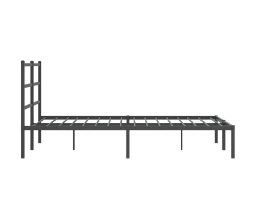 Estructura cama sin colchón con cabecero metal negro 140x190 cm