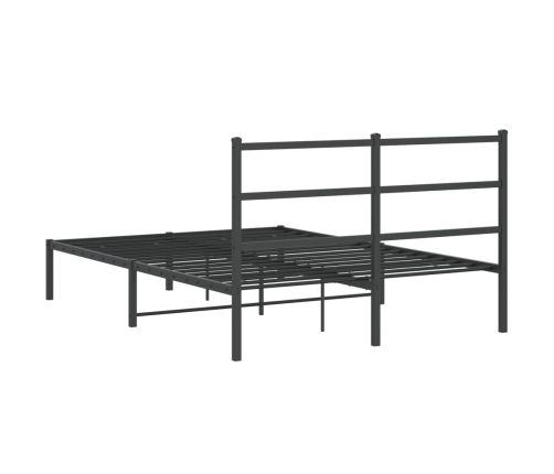 Estructura cama sin colchón con cabecero metal negro 140x190 cm