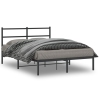 Estructura cama sin colchón con cabecero metal negro 140x190 cm