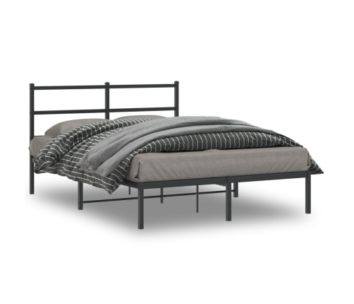 Estructura cama sin colchón con cabecero metal negro 140x190 cm