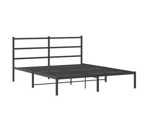 Estructura cama sin colchón con cabecero metal negro 150x200 cm