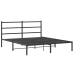 Estructura cama sin colchón con cabecero metal negro 150x200 cm