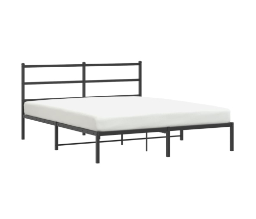 Estructura cama sin colchón con cabecero metal negro 150x200 cm