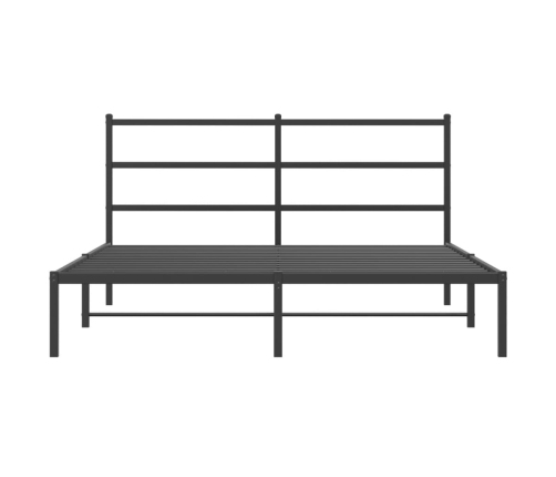 Estructura cama sin colchón con cabecero metal negro 150x200 cm