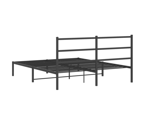 Estructura cama sin colchón con cabecero metal negro 150x200 cm