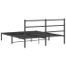 Estructura cama sin colchón con cabecero metal negro 150x200 cm