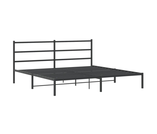 Estructura cama sin colchón con cabecero metal negro 183x213 cm