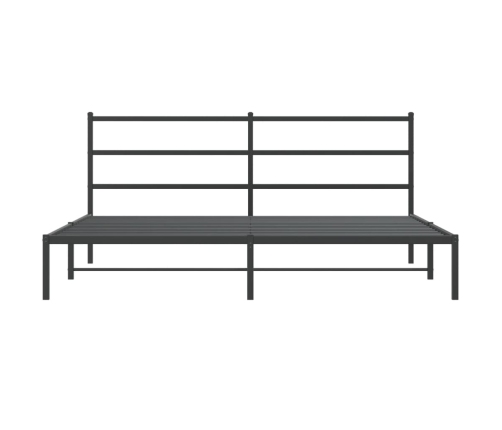 Estructura cama sin colchón con cabecero metal negro 183x213 cm