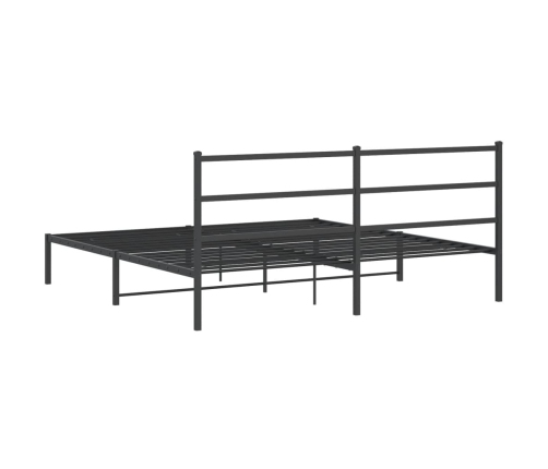 Estructura cama sin colchón con cabecero metal negro 183x213 cm