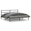 Estructura cama sin colchón con cabecero metal negro 183x213 cm