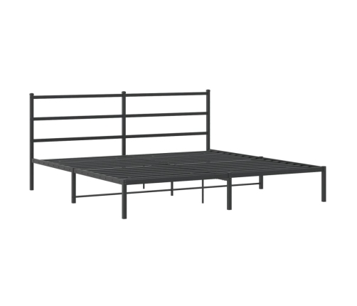 Estructura cama sin colchón con cabecero metal negro 193x203 cm