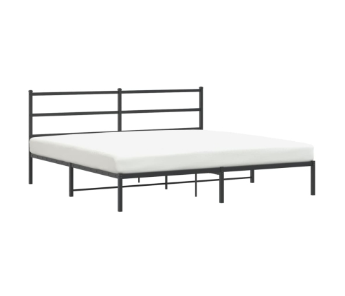 Estructura cama sin colchón con cabecero metal negro 193x203 cm