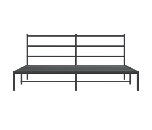 Estructura cama sin colchón con cabecero metal negro 193x203 cm